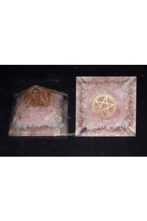 Rose Quartz PENTACLE STAR Symbol Orgone Pyramid