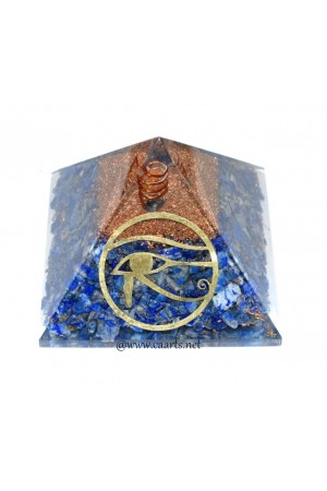 Lapis Lazuli EVIL EYE Symbol Orgone Pyramid