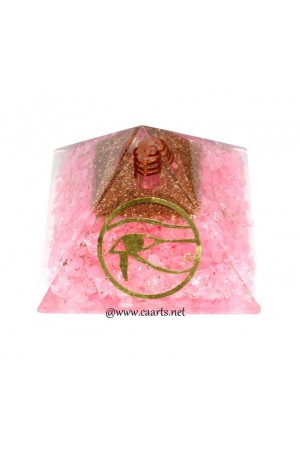 Rose Quartz Evil Eye Symbol Orgone Pyramid
