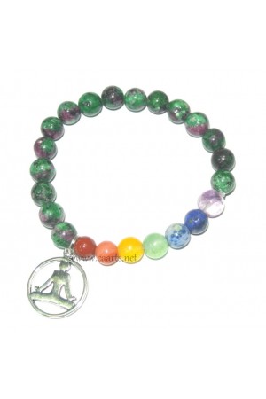 Ruby Zoisite Round Beads 8 MM Chakra Healing Charms Gemstone Bracelet 