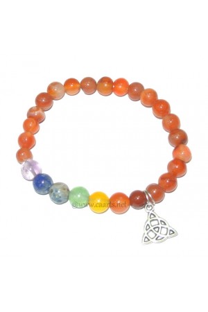 Carnelian Round Beads 8 MM Chakra Healing Charms Gemstone Bracelet 