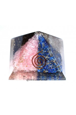 Lapis Lazuli Rose Crystal Black Tourmaline Carnelian Orgone Pyramid