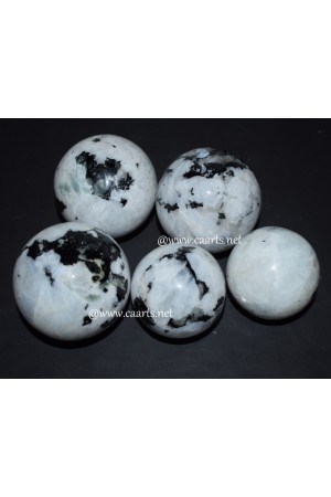 White Rainbow Moonstone Gemstone Sphere Ball