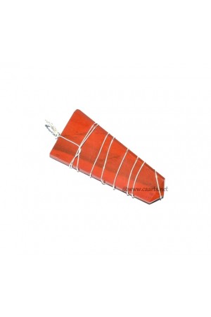 Red Jasper Wire Wrap Gemstone Flat Point Pendant