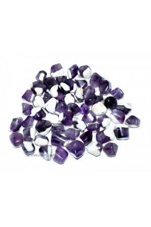 CHEVRONE AMETHYST SPOTTED  TUMBLED STONE