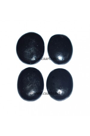 Black Tourmaline Oval Shape Worry Stone 