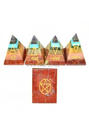 Bonded Chakra Reiki Element Engraved Pyramid