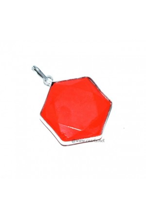 Coral Red SOD Frame Pendant