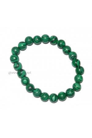 Malachite Green Round Beads Gemstone Bracelet