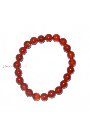 Red Carnelian Round Beads Gemstone Bracelet
