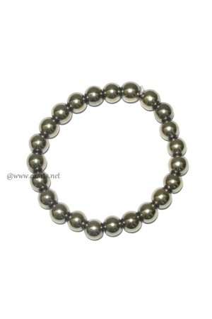 Pyrite Round Beads  Gemstone Bracelet