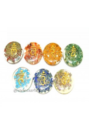Orgonite Chakra Round Disc Shape Sanskrit Symbol Set