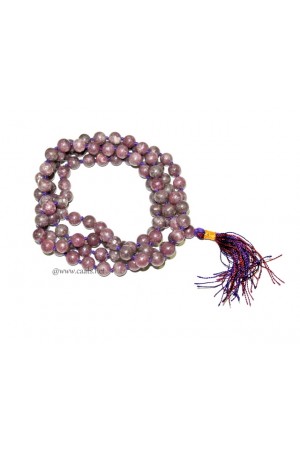 Lepidolite Notted 108- Beads Japa Mala