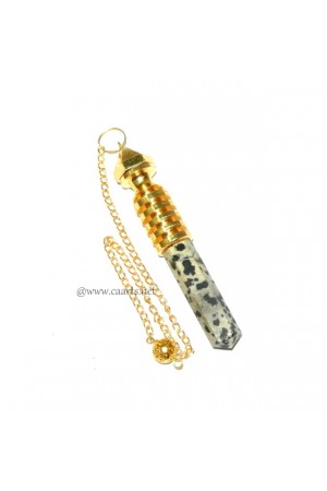 Gold Plated Isis W/ Dalmatian Point Metal Pendulum