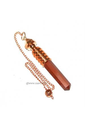 Copper Plated Isis W/ Red Jasper Point Metal Pendulum 