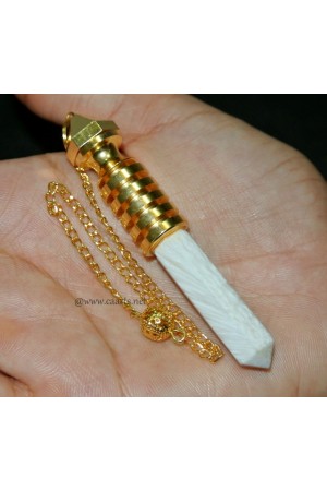 Gold Plated Isis W/ Scolecite Point Metal Pendulum