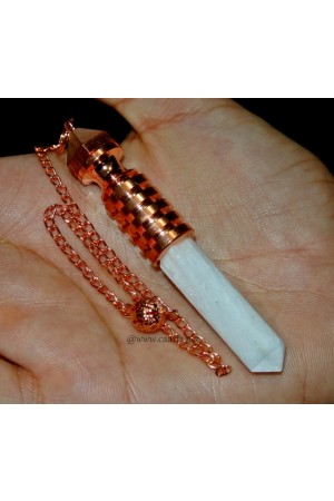 Copper Plated Isis W/ Scolecite Point Metal Pendulum
