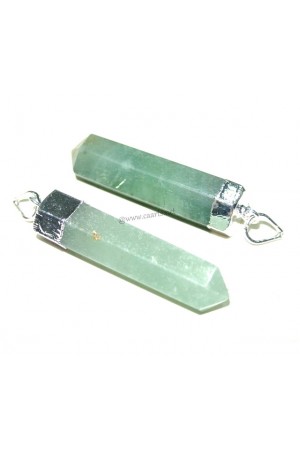 Green Aventurine Silver Electroplated Point Pendant