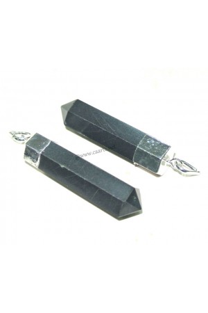 Black Tourmaline Silver Electroplated Point Pendant