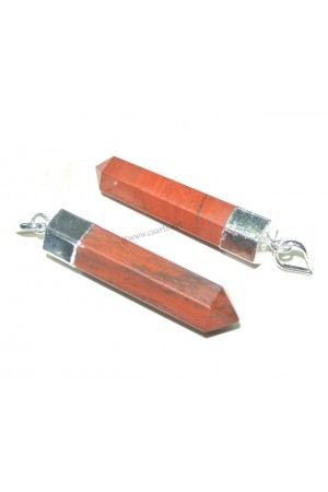 Red Jasper Silver Electroplated Point Pendant