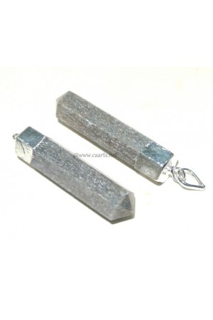 Grey Aventurine Silver Electroplated Point Pendant