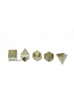 5-Pcs Pyrite Platonic Solid Sacred Geometry Set