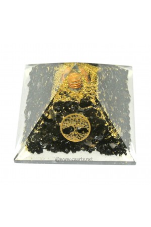 Black Tourmaline TOL Symbol Orgone Pyramid