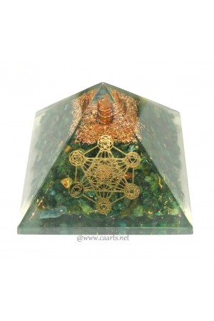 Green Aventurine Chakra Symbol Orgone Pyramid