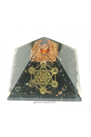 Black Tourmaline Chakra Symbol Orgone Pyramid