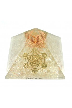 Crystal Quartz Chakra Symbol Orgone Pyramid