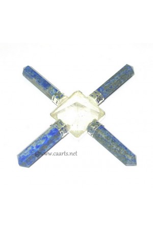 Crystal Quartz Pyramid Energy Generator W/ Lapis Lazuli Point 