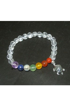 Crystal Quartz Beads 8 MM Chakra Healing Charms Gemstone Bracelet  