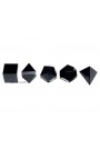 5-Pcs Black Obsidian Platonic Solid Sacred Geometry Set