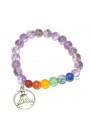 Amethyst Round Beads 8 MM Chakra Healing Charms Gemstone Bracelet 