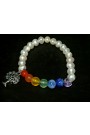 Pearl Round Beads 8 MM Chakra Healing  Charms Gemstone Bracelet