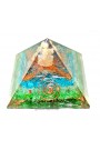 3  Layer Multi Crystal Dyed Chips Orgone Pyramid