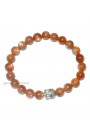 Sunstone Beads W/ Buddha Head Gemstone Bracelet