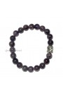 Amethyst Round Beads W/ Buddha Head Gemstone Bracelet 