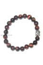 Red Tiger Eye Round Beads W/ Buddha Head Gemstone Bracelet