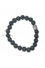Lava Rock Round Beads W/ Buddha Head Gemstone Bracelet