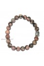 Rhodonite  Round Beads W/ Buddha Head Gemstone Bracelet