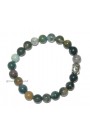 Blood Stone Round Beads W/ Buddha Head Gemstone Bracelet