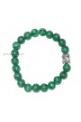 Malachite Green Round Beads W/ Buddha Head Gemstone Bracelet
