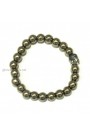 Pyrite Round Beads W/ Buddha Head Gemstone Bracelet