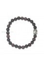 Garnet Round Beads W/ Buddha Head Gemstone Bracelet 