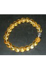 Citrine Round Beads W/ Buddha Head Gemstone Bracelet  