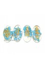 Oval Shape Turquoise Reiki Usai Engraved Symbol Orgone Set