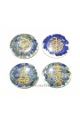 Round Disc Lapis Lazuli Reiki Usai Engraved Symbol Orgone Set