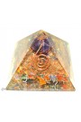 Multi Gemstone W/  Amethyst Merkaba Wire Wrap  Orgone Pyramid 