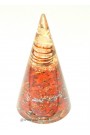 Red Jasper Conical Pyramid W/ Crystal Wire Wrap Point Orgone Pyramid